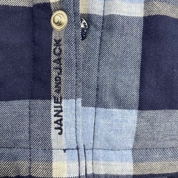 Janie & Jack Boys Blue Plaid Sherpa Lined Flannel Shirt Jacket Size 3 to 4 - New - Picture 6 of 9